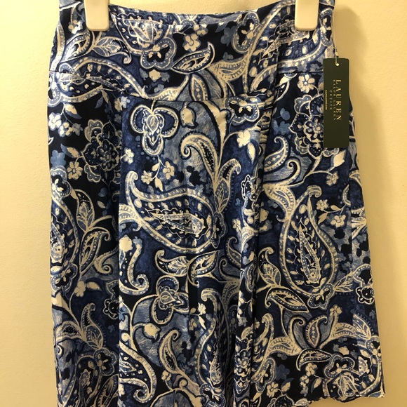 Lauren Ralph Lauren Blue Paisley Skirt - Picture 5 of 7